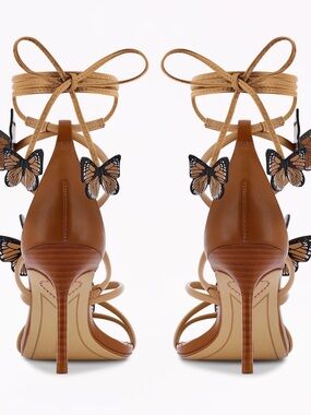 Sophia Webster Tan Butterfly Lace-Up Stiletto Heels